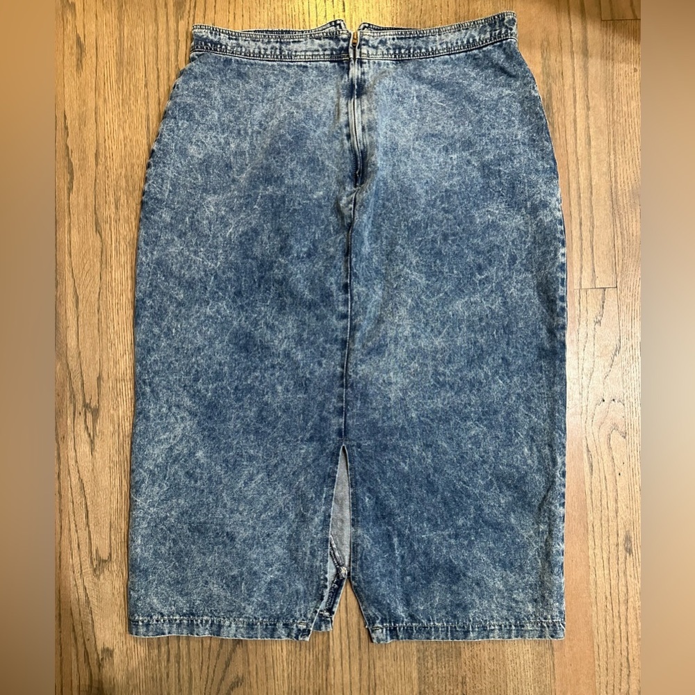 Vintage 80's Denim Midi Skirt-Size 34